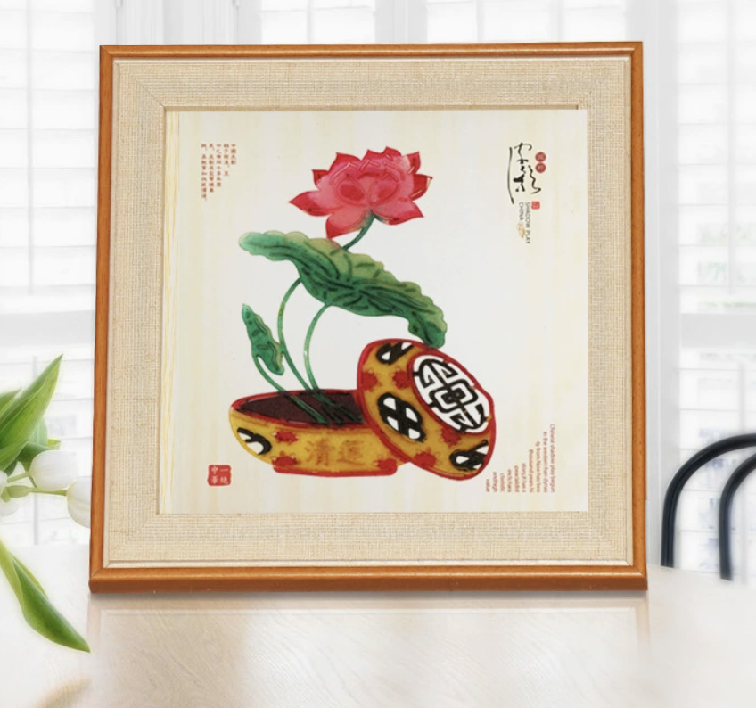 Intangible Cultural Heritage Shadow Puppetry Painting Framed Ornament