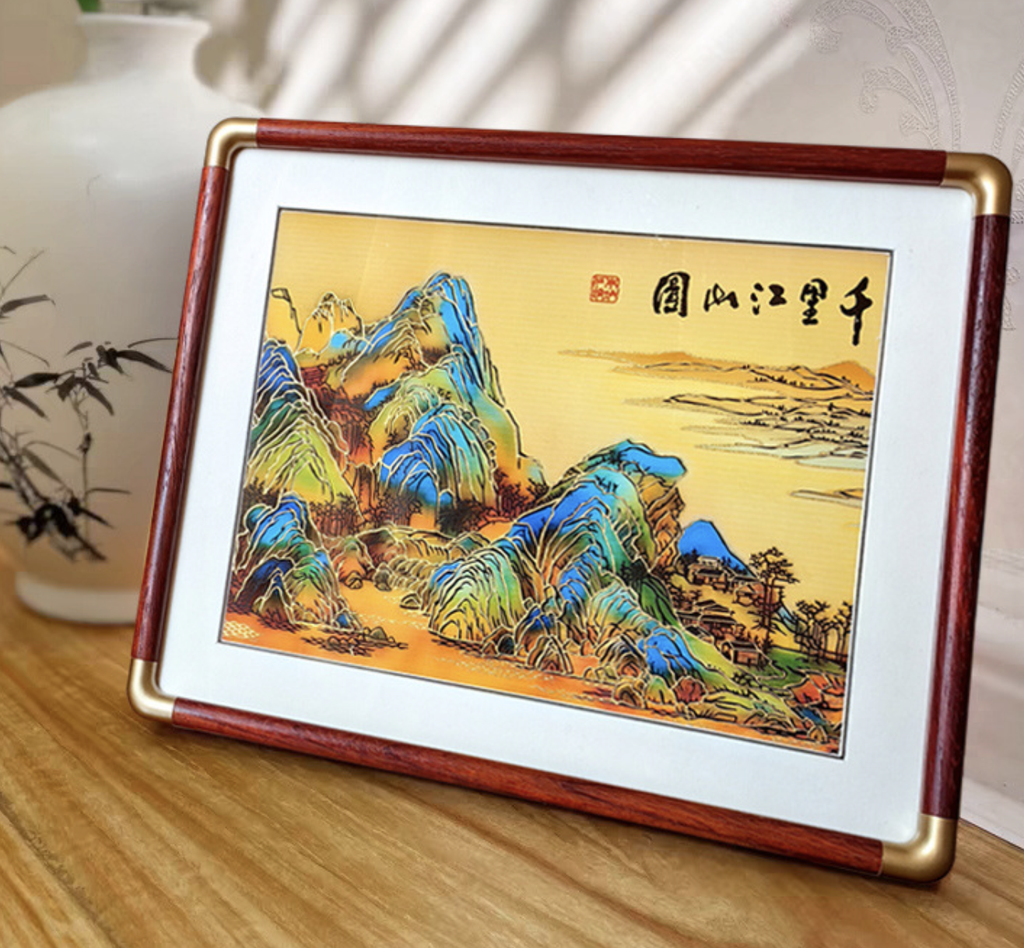 Hand - made paper - cutting decorative paintings with multi - layer color - matching