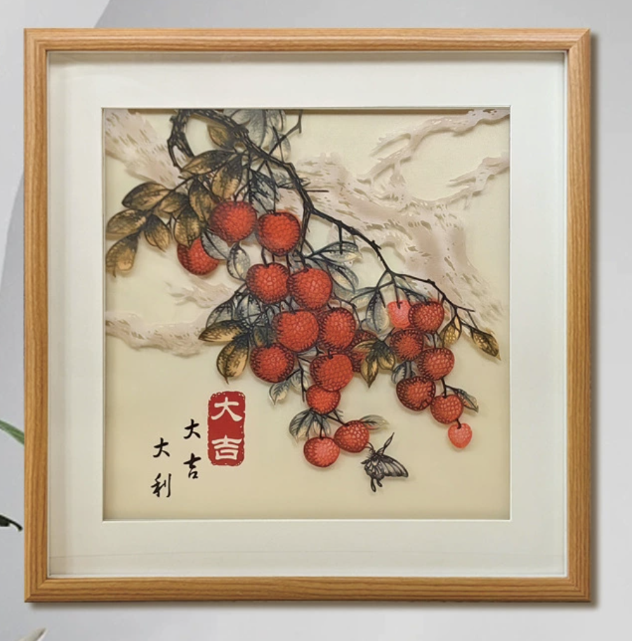 Handmade paper - cut three - dimensional decorative painting