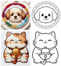 Chinese Style Pet Embroidery Patterns – 25 Line Art Designs for Beginners